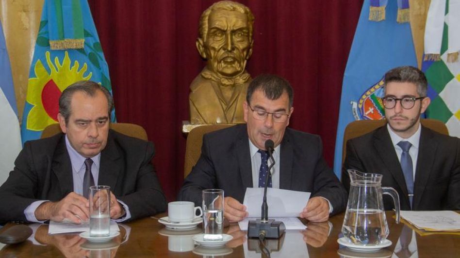 El intendente municipal Hernán Bertellys, ayer durante un tramo de su discurso en el acto de apertura de sesiones ordinarias. NICOLAS MURCIA