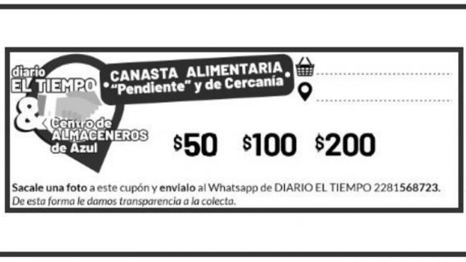 El cupón que te entregarán al hacer la donación y que enviarás al 2281 568723 para fiscalizar la colecta.