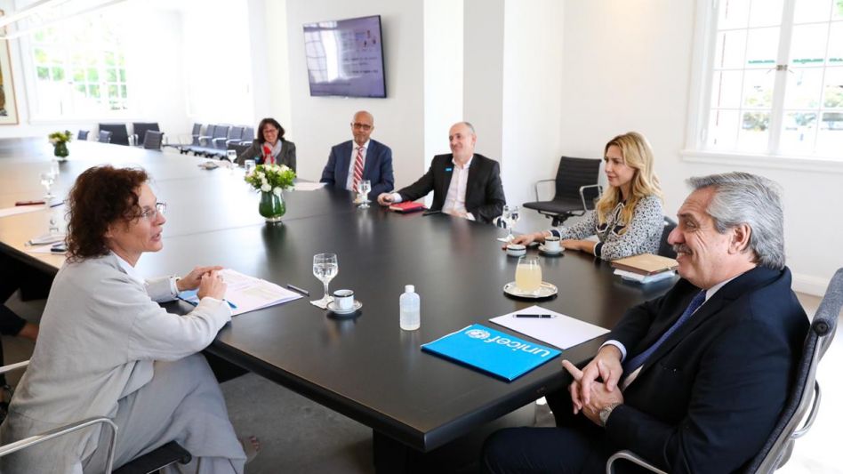 El presidente se reunió con autoridades de UNICEF Argentina