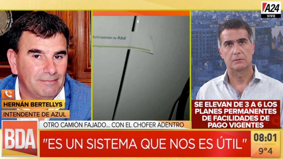 Bertellys habló sobre la medida de fajar los camiones para evitar que bajen los choferes