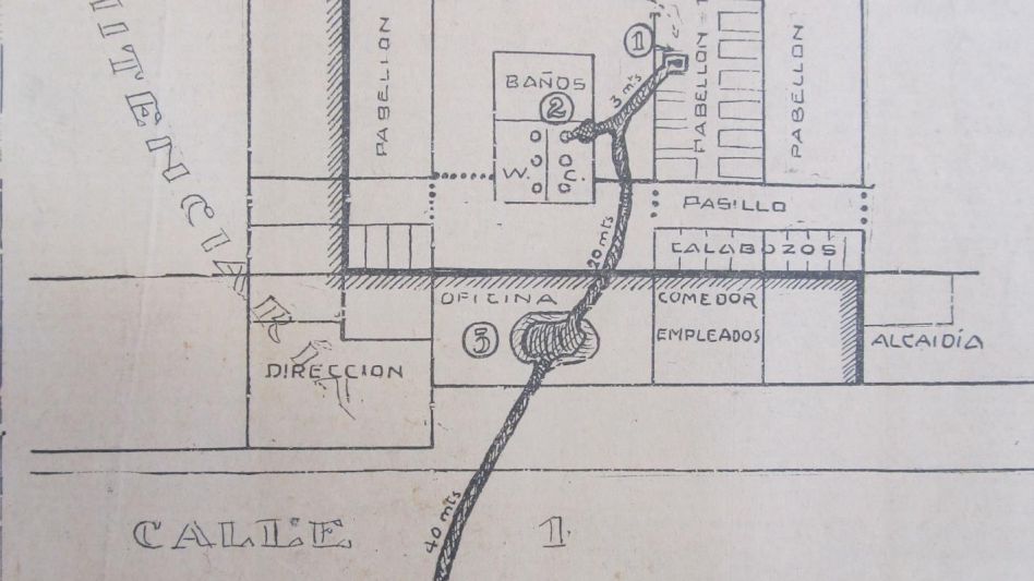 El recorrido del túnel bajo la avenida 1, según el diario El Argentino. (Gentileza de Nicolás Colombo)