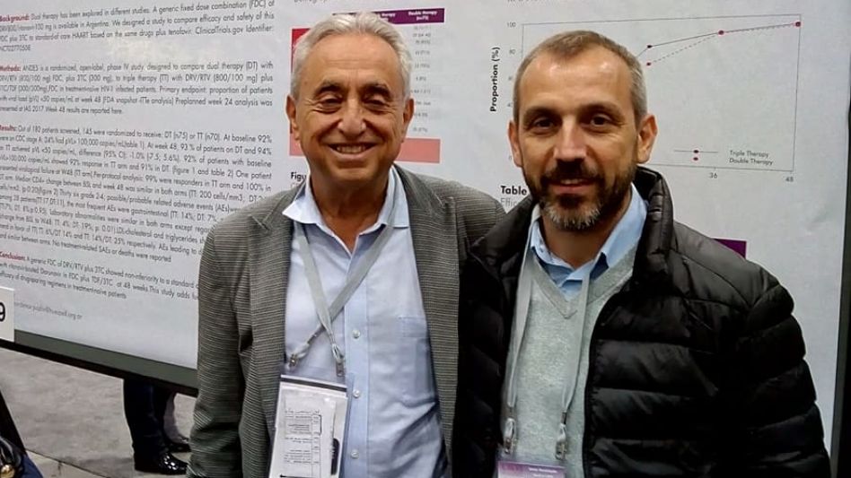 El infectólogo Omar Sued junto a su par Pedro Cahn. (Facebook)