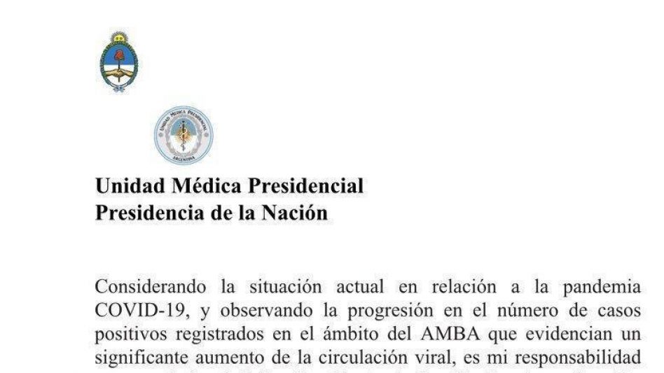 Coronavirus: El presidente Alberto Fernández desarrollará sus tareas habituales desde la residencia de Olivos