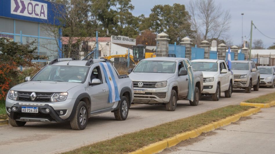 Productores rurales se movilizaron ayer contra la expropiación de Vicentin. NICOLAS MURCIA