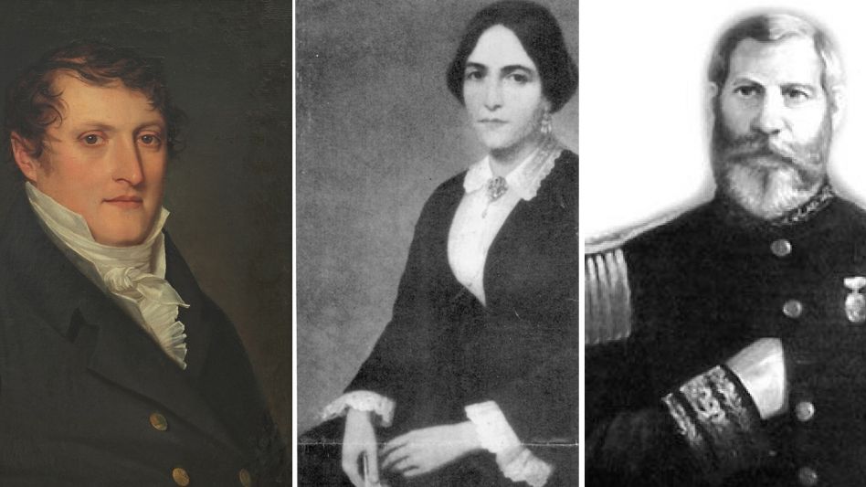 Manuel Belgrano y sus hijos, Manuela Mónica y Pedro Pablo.