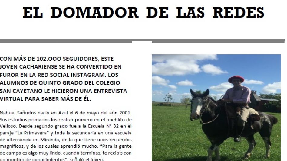 Colegio San Cayetano: trabajo con textos periodísticos 