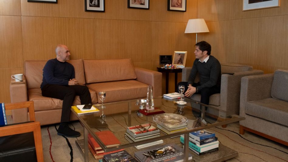 Larreta recibió a Kicillof en suelo porteño.