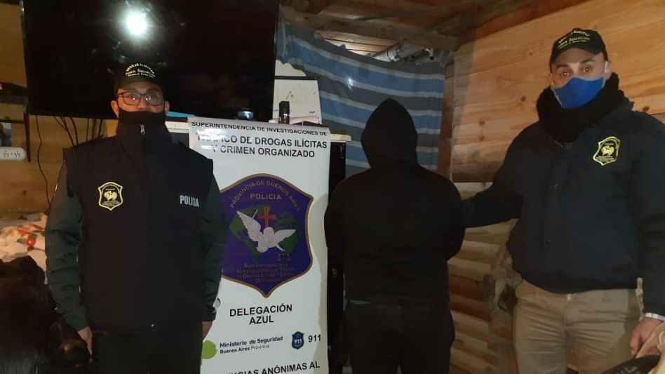El imputado que tiene esta investigación penal había sido arrestado durante un allanamiento realizado el pasado miércoles en una casa del Barrio El Sol. DROGAS ILÍCITAS AZUL/PBA