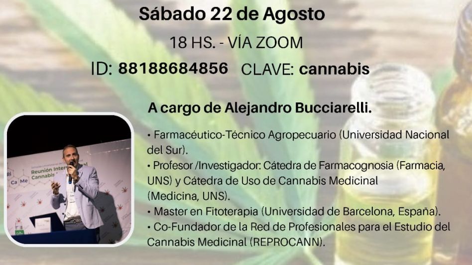 Charla sobre "aspectos generales,   químicos y farmacéuticos del cannabis"