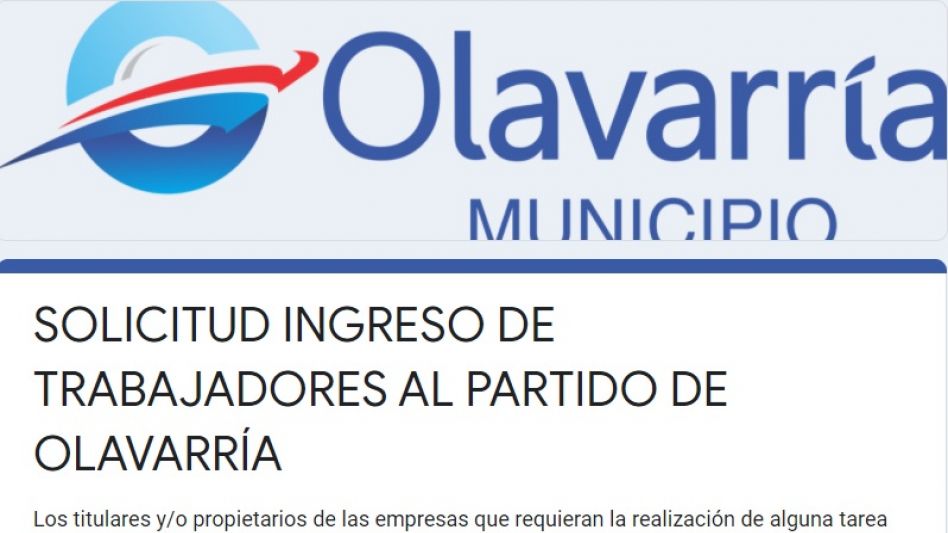 Olavarría: Sin controles, pero con formulario de ingreso