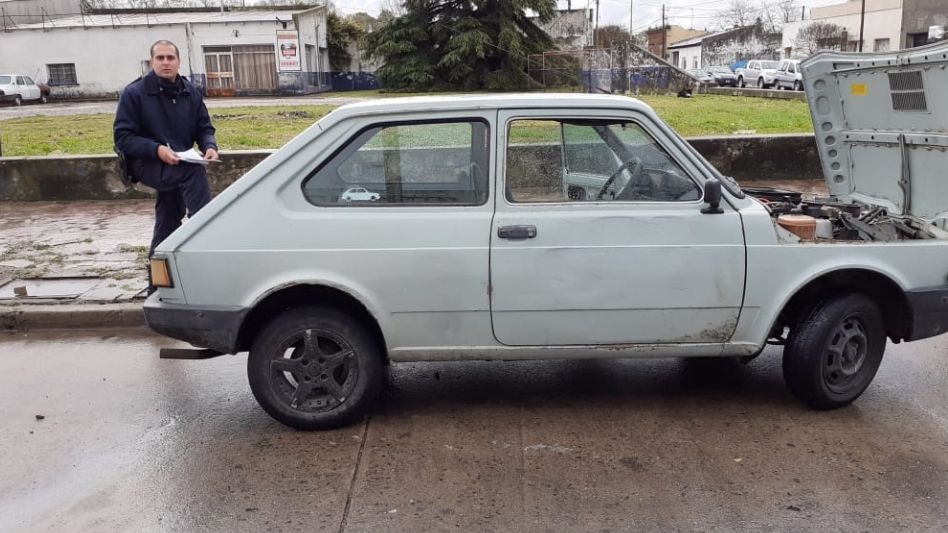 El auto en el que se trasladaban los imputados que tiene este hecho. EPDS AZUL/PBA