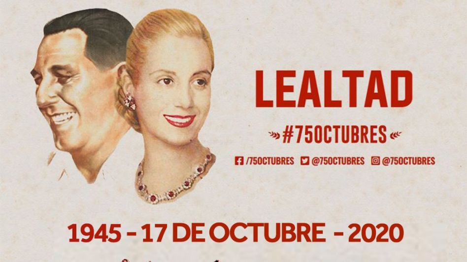 El afiche con el que los peronistas de Azul están convocando al acto virtual por el Día de la Lealtad.