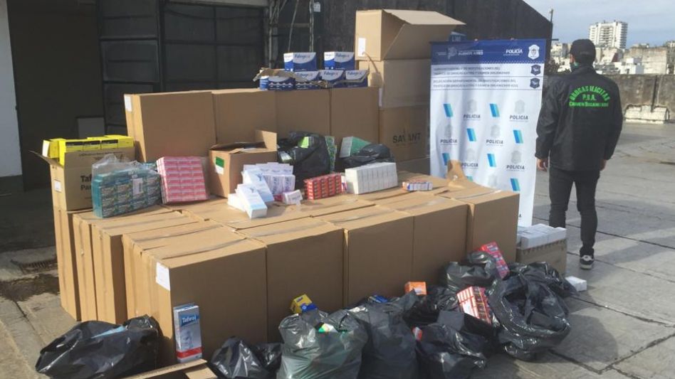 Medicamentos que fueron secuestrados el mes pasado por venta ilegal van a ser donados al Hospital Pintos. ARCHIVO/DROGAS ILÍCITAS AZUL/PBA