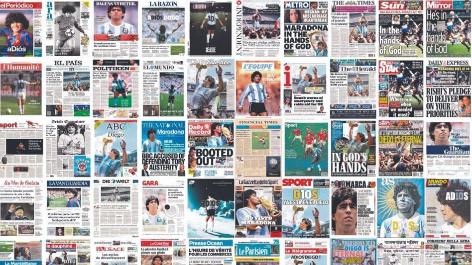 Maradona en las tapas de los diarios del mundo