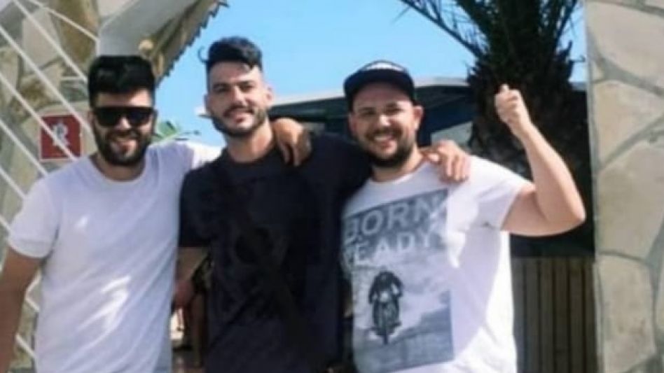 Manuel con Mati Rufach y Mariano Rocha en Ibiza. 