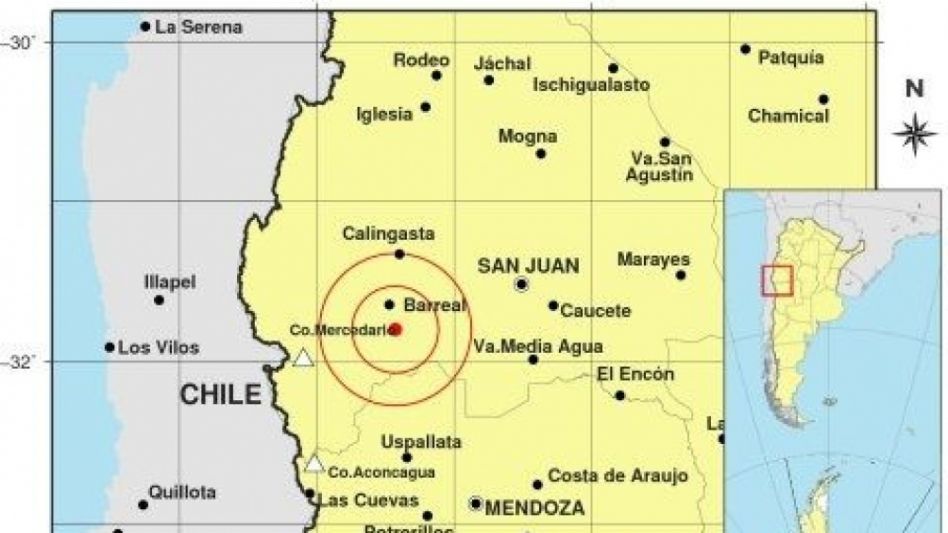 Se registró un terremoto de 6.4 grados en la escala Richter en San Juan y se sintió en otras provincias