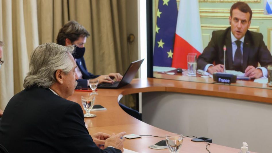 Fernández se aseguró el apoyo de Macron en la renegociación de la deuda con el FMI
