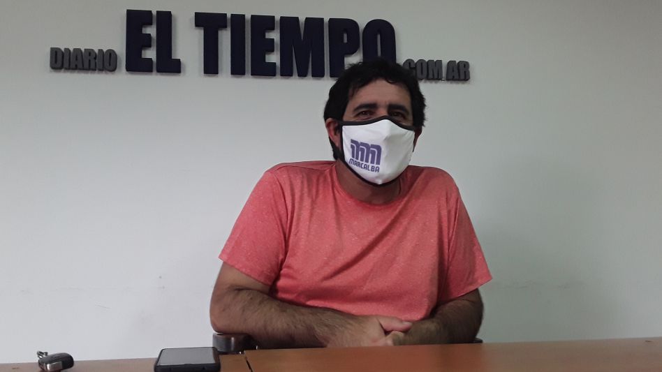 El referente de los autoconvocados por los Créditos UVA en Azul, Fabián Salinas, cuando habló con EL TIEMPO.