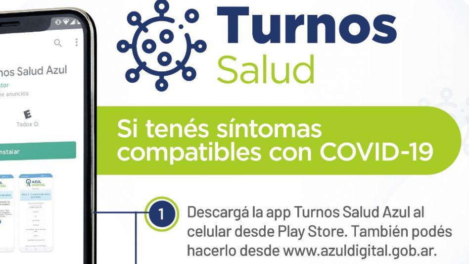 Está disponible la aplicación Turnos Salud Azul