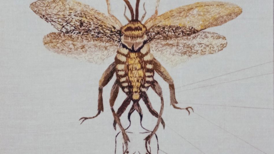 La obra se titula ?Ocultarse? de Silvina Mele con la técnica: bordado con hilos de colores de diferentes texturas.  GENTILEZA SILVINA MELE 