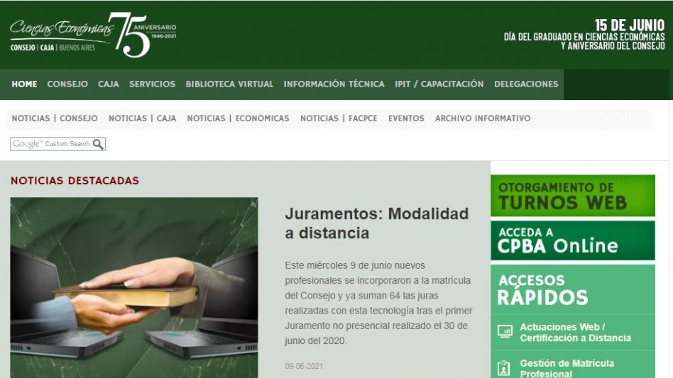 www.cpba.com.ar es la página del Consejo, donde los profesionales consultan todo lo que tienen que saber.    