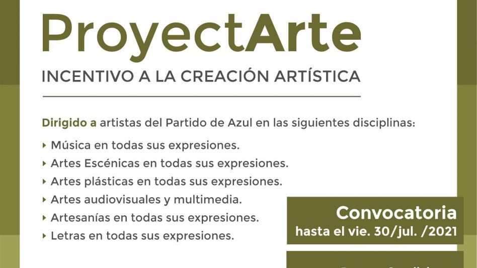Convocatoria para acceder al Incentivo a la Creación Artística "ProyectArte"