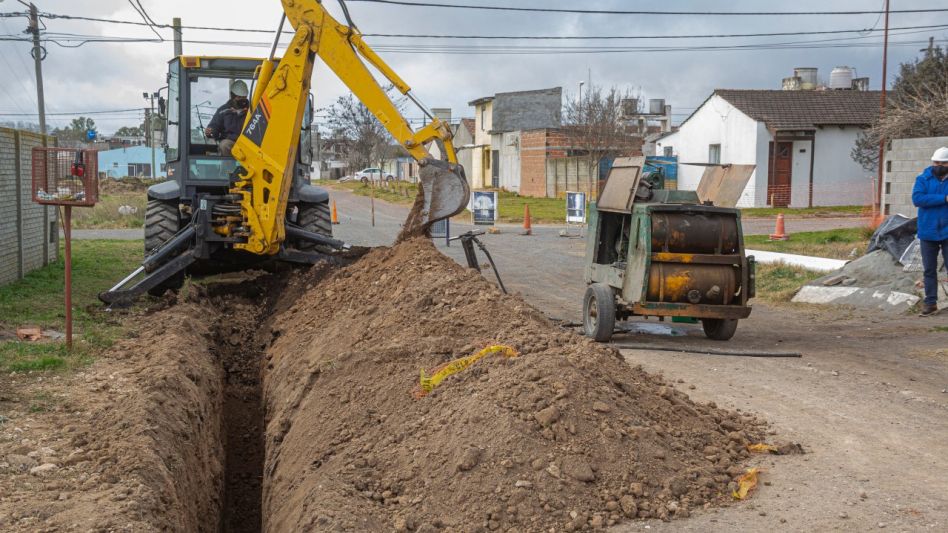 Extensión de la red de desagües cloacales en el barrio Las Moradas