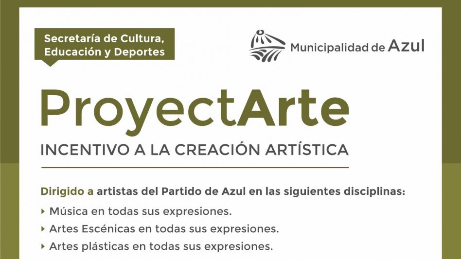 Se extiende la convocatoria para el incentivo "ProyectArte"