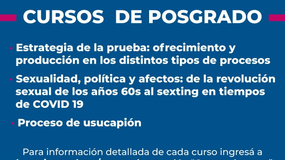 Abierta la inscripción a cursos de posgrado en Facultad de Derecho de Azul