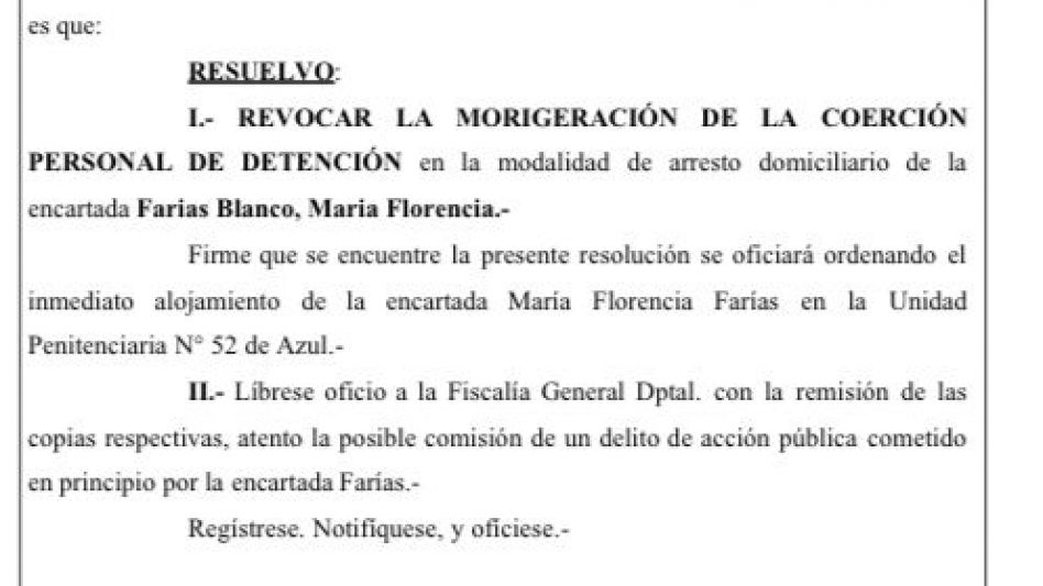 Fue revocado el arresto domiciliario para una policía: si la medida queda firme irá a la cárcel
