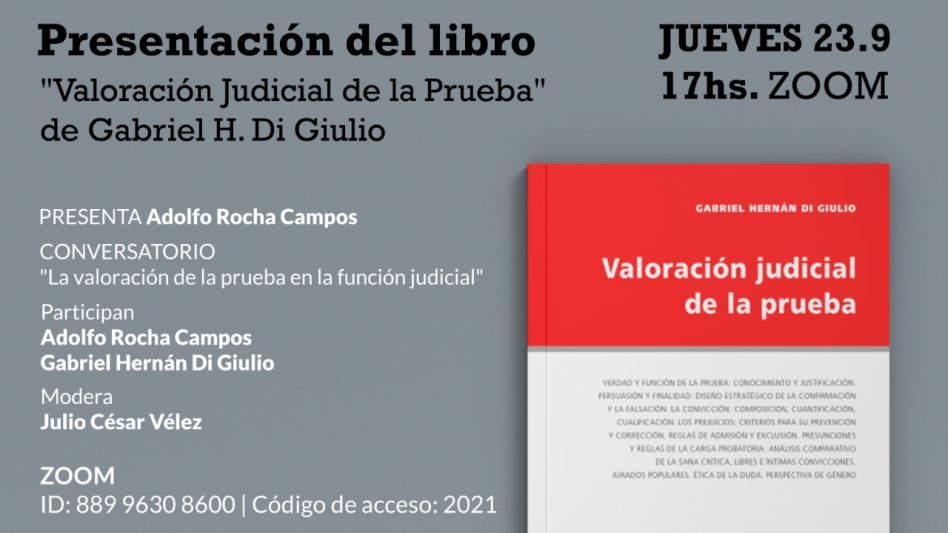 Presentan el libro "Valoración Judicial de la Prueba"