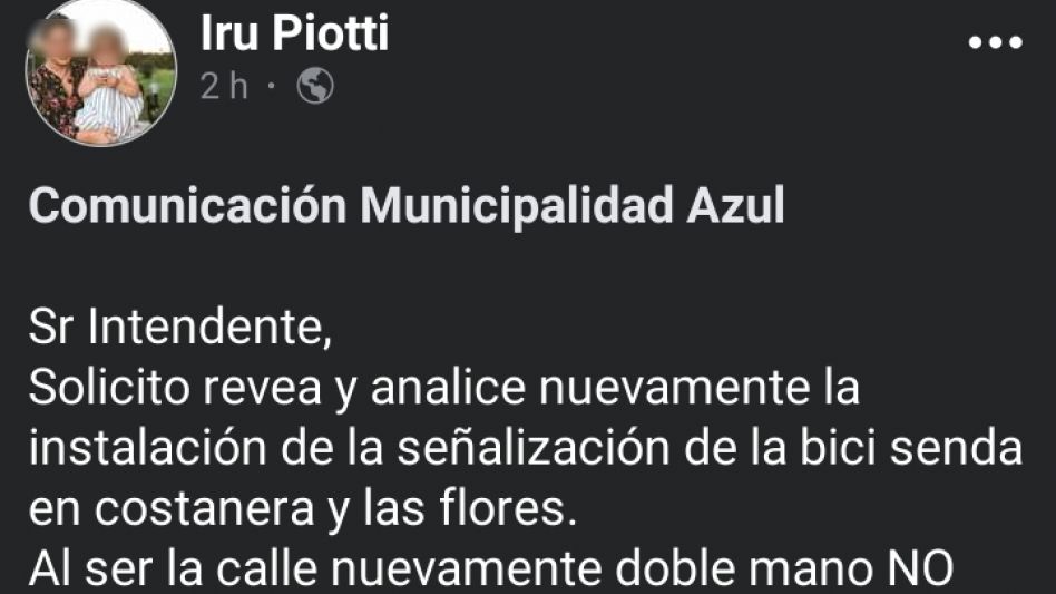 Pedido de una vecina por la Avenida Cacique Catriel: "Rompí dos cubiertas"