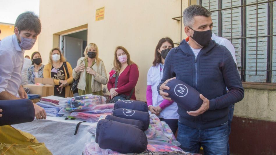 Juan Zabaleta estuvo hoy en Azul y brindó una rueda de prensa luego de una de las actividades que encabezó.      NICOLAS MURCIA