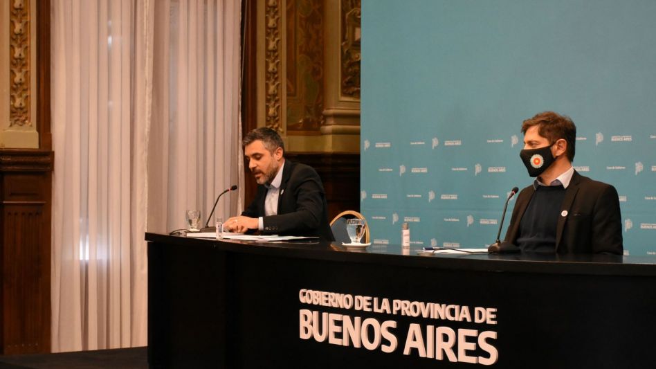 El gobernador de la provincia de Buenos Aires, Axel Kicillof, junto al director ejecutivo de ARBA, Cristian Girard, presentaron a principios de agosto el régimen de Ingresos Brutos Simplificado.      