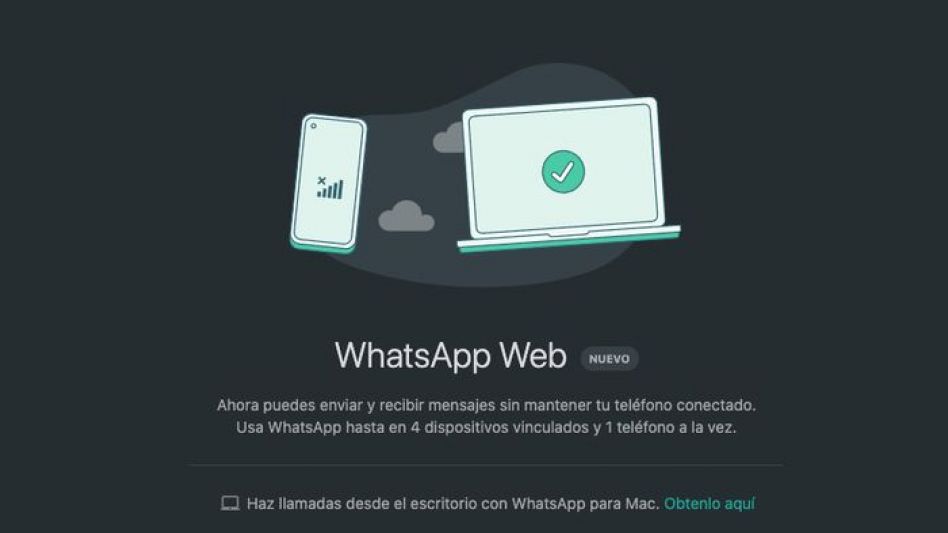 WhatsApp Web ya puede usarse en cuatro dispositivos y aunque tengas el teléfono apagado
