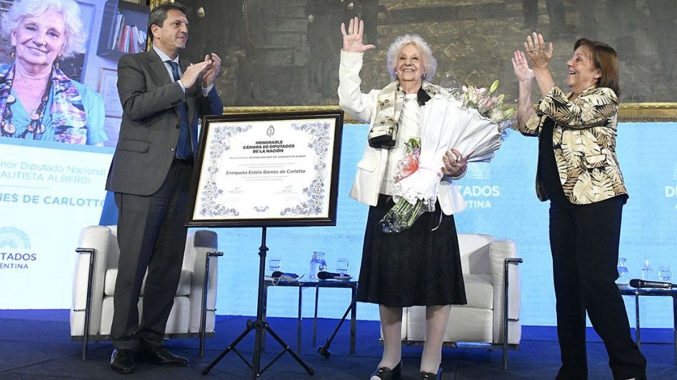La Cámara de Diputados reconoció a Estela de Carlotto con la Mención de Honor "Juan Bautista Alberdi"