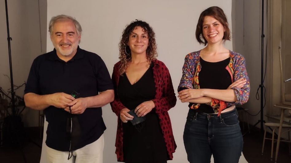 Los impulsores de la muestra que quedará inaugurada esta tarde en Bellas Artes: Luis Navas, Mariana Lupo y María Paz Mosca.