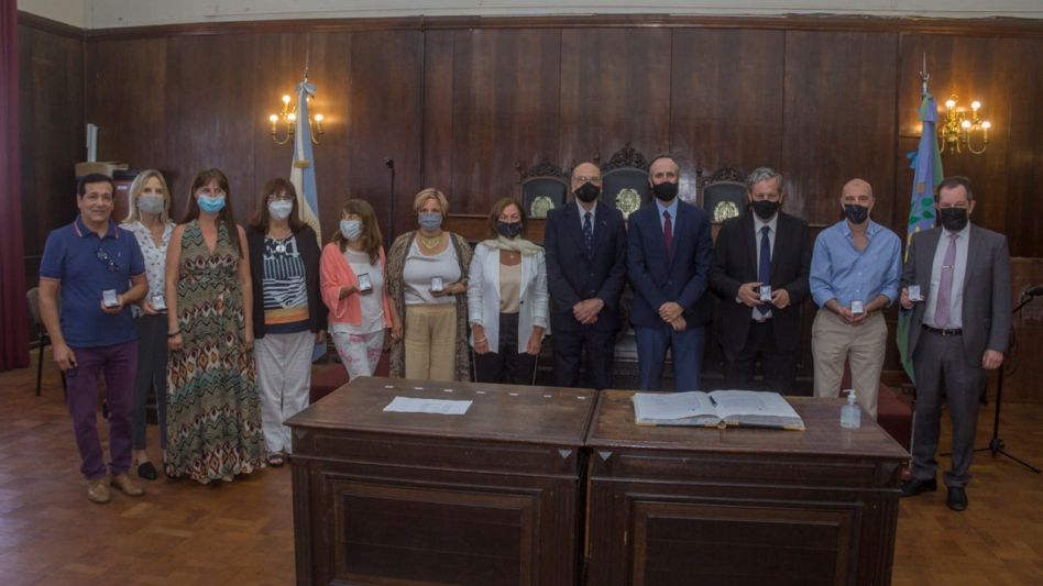 Entre magistrados, funcionarios y agentes, un total de doce fueron los reconocidos en este acto. Algunos de ellos no pudieron estar presentes. FOTOS: NICOLÁS MURCIA
