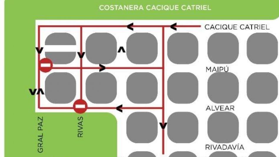 Cambio de circulación en el sector de la Costanera