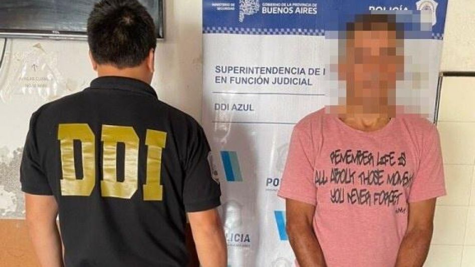 El hombre detenido ayer permanece en la sede de la DDI Azul, a la espera de un cupo para su traslado a una cárcel.  DDI AZUL/PBA