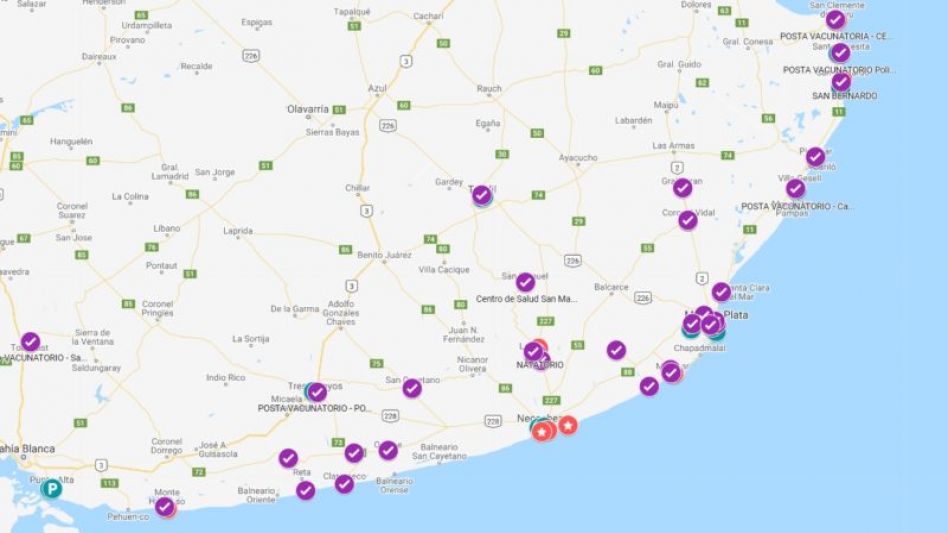 Los turistas de la provincia pueden consultar un mapa con puestos de vacunación y testeos