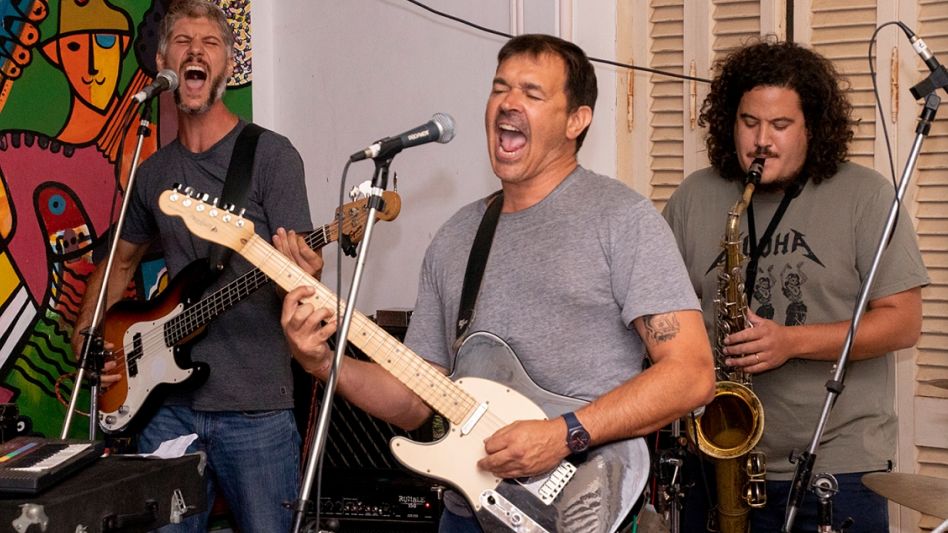 Los chicos de Turbas, el viernes por la noche. FOTO: GENTILEZA LUCAS TEDESCO