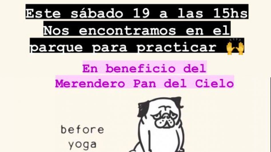 Clase de yoga a beneficio  del merendero Pan de cielo 