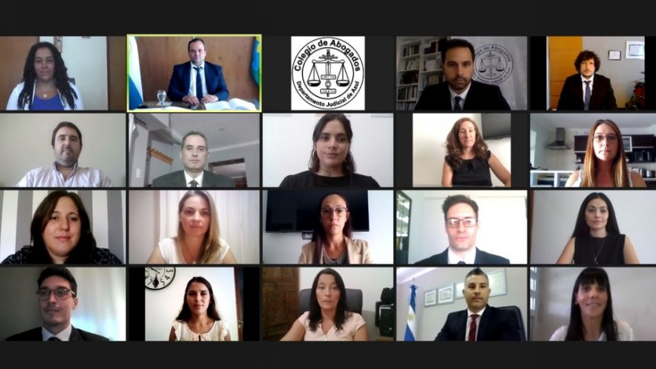El Colegio de Abogados del Departamento Judicial de Azul realizó ayer -de manera virtual- la primera jura del año, recibiendo a 17 nuevos matriculados y matriculadas. PRENSA COLEGIO DE ABOGADOS