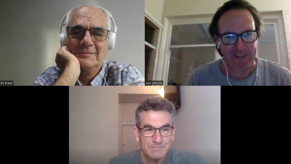 Andrés Braun, Luis Lafosse y Alejandro Cabrera (abajo)