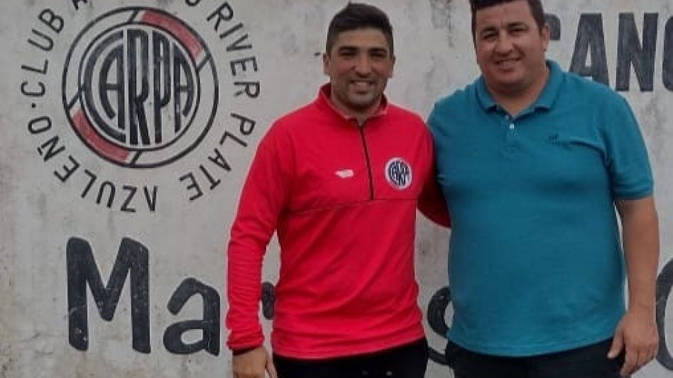 Matías Perafán y Martín García, DT y presidente de River Plate. Foto: gentileza Facebook River 