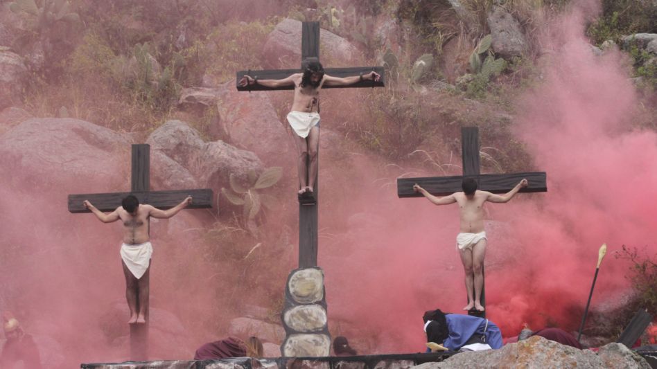 La Pasión de Cristo, en medio de un escenario único en Tafí del Valle. (Turismo de Tafí del Valle)