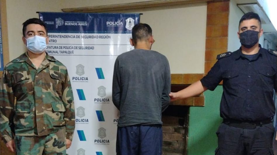 Horas después a sucedido este crimen, el acusado quedó alojado en la Estación de Policía Comunal de Tapalqué. CPR TAPALQUÉ/PBA