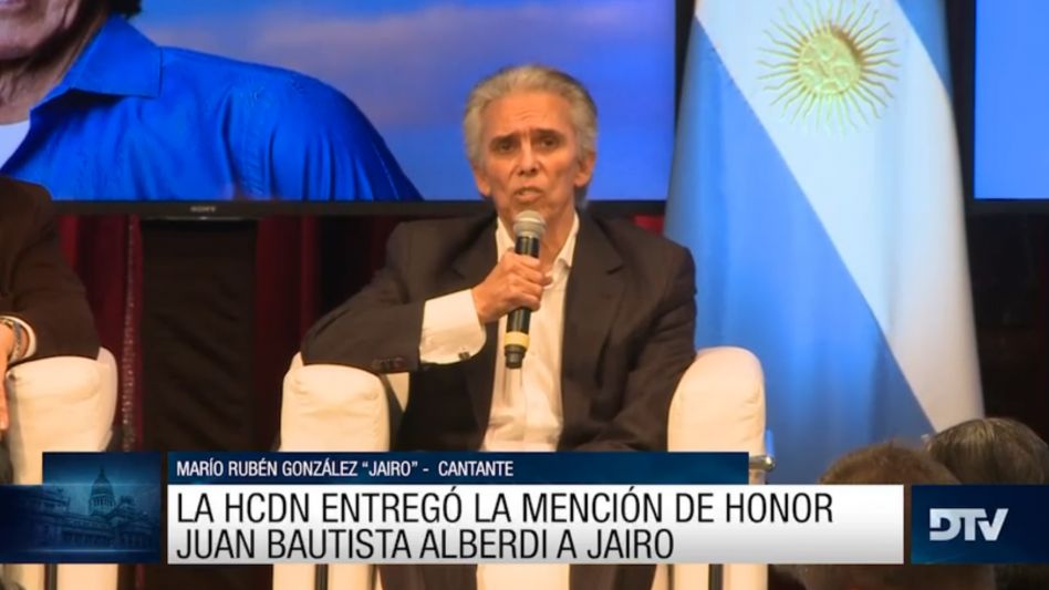 Diputados: se entregó la mención de honor "Dr. Juan Bautista Alberdi" a "Jairo"