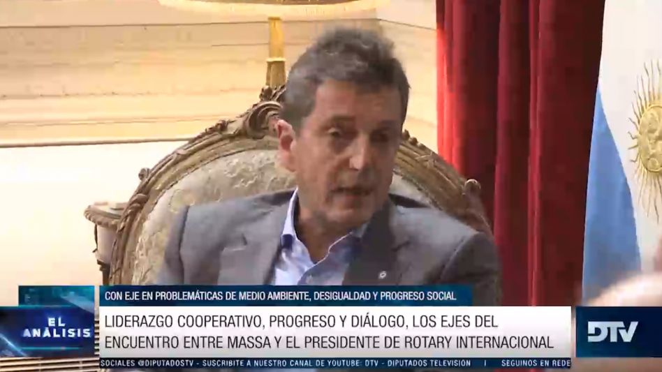 Liderazgo cooperativo, progreso y diálogo, los ejes del encuentro entre Massa y el Presidente de Rotary Internacional